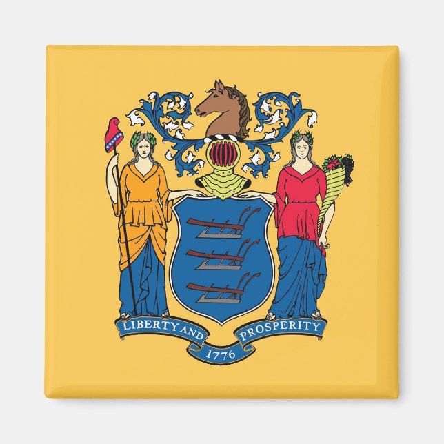 Magnet with Flag of New Jersey State - USA (Front)