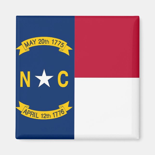 Magnet with Flag of North Carolina State - USA (Front)