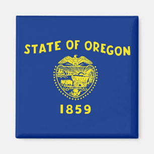 Magnet with Flag of Oregon State - USA