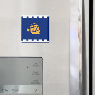 Magnet with Flag of Quebec City, Canada