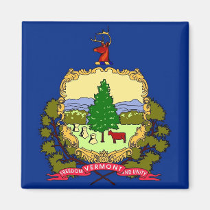Magnet with Flag of Vermont State - USA