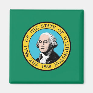 Magnet with Flag of Washington State - USA