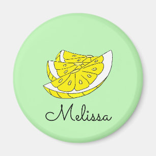 Magnet with fun lemon slice design