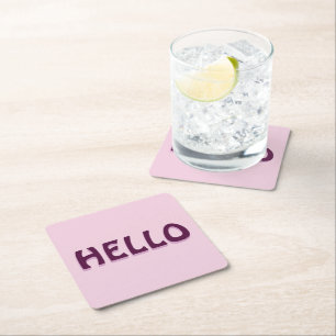 MAGNET WITH HELLO SQUARE PAPER COASTER