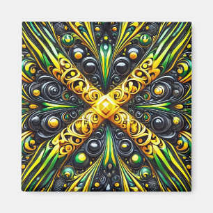 Magnet with Jamaican Colours Design
