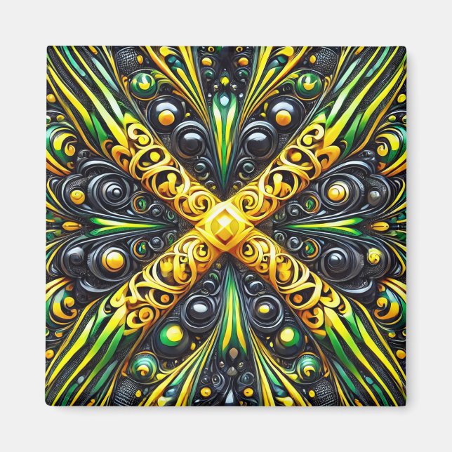 Magnet with Jamaican Colours Design (Front)