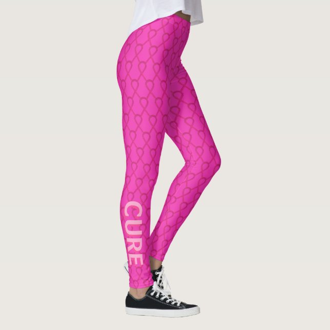 Magneta Pink Sensibilisation Ribbon Mots Leggings (Droite)