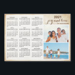 Magnetic 2021 Calendar Custom Photo<br><div class="desc">This magnetic photo calendar for the 2021 year is easy to personalize with your family name and pictures. Use the template to customize it with ease. The vintage background and brown text make it stylish. It's a practical gift idea or a keepsake for Christmas,  New Year,  or any occasion.</div>