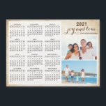 Magnetic 2021 Calendar Custom Photo<br><div class="desc">This magnetic photo calendar for the 2021 year is easy to personalize with your family name and pictures. Use the template to customize it with ease. The vintage background and brown text make it stylish. It's a practical gift idea or a keepsake for Christmas,  New Year,  or any occasion.</div>