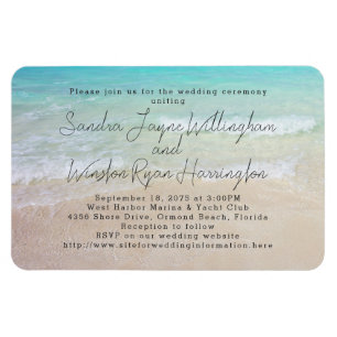 Magnetic Beach Background Wedding Invitation Magnet