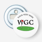 Magnetic beer bottle opener for golf club player