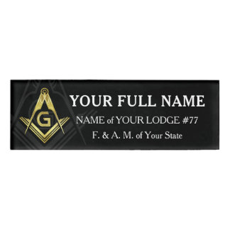 Magnetic Black & Gold Masonic Name Badges