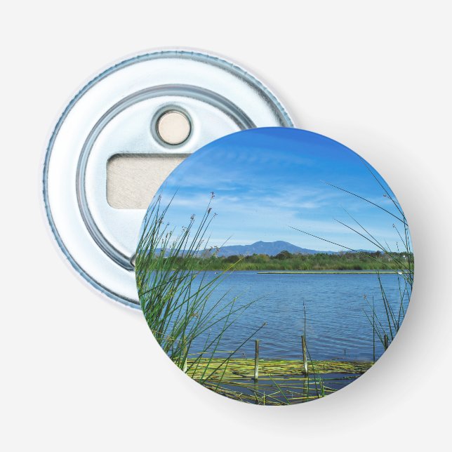 Magnetic Blue Lake Bottle Opener (Front)