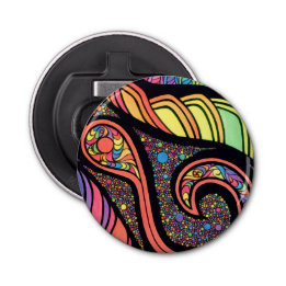 Magnetic Bottle Opener with Abstract Design