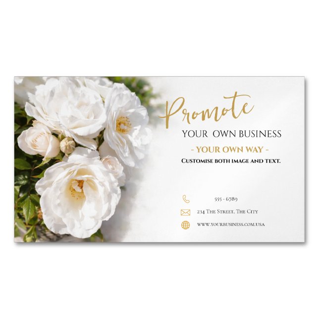 Magnetic Business Card Roses Template (Front)
