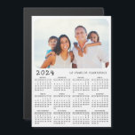 Magnetic Calendar 2024 in Spanish with Photo<br><div class="desc">This simple minimalist style magnetic 2024 calendar in Spanish for USA (Sunday is the first day of the week) is easy to personalize with your family name and custom photo to create a unique present for your loved ones. The white and black design with a colourful photo looks nice and...</div>