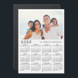 Magnetic Calendar 2025 in Spanish with Photo<br><div class="desc">This simple minimalist style magnetic 2025 calendar in Spanish for USA (Sunday is the first day of the week) is easy to personalize with your family name and custom photo to create a unique present for your loved ones. The white and black design with a colourful photo looks nice and...</div>