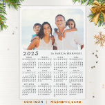 Magnetic Calendar 2025 in Spanish with Photo<br><div class="desc">This simple minimalist style magnetic 2025 calendar in Spanish for USA (Sunday is the first day of the week) is easy to personalize with your family name and custom photo to create a unique present for your loved ones. The white and black design with a colourful photo looks nice and...</div>