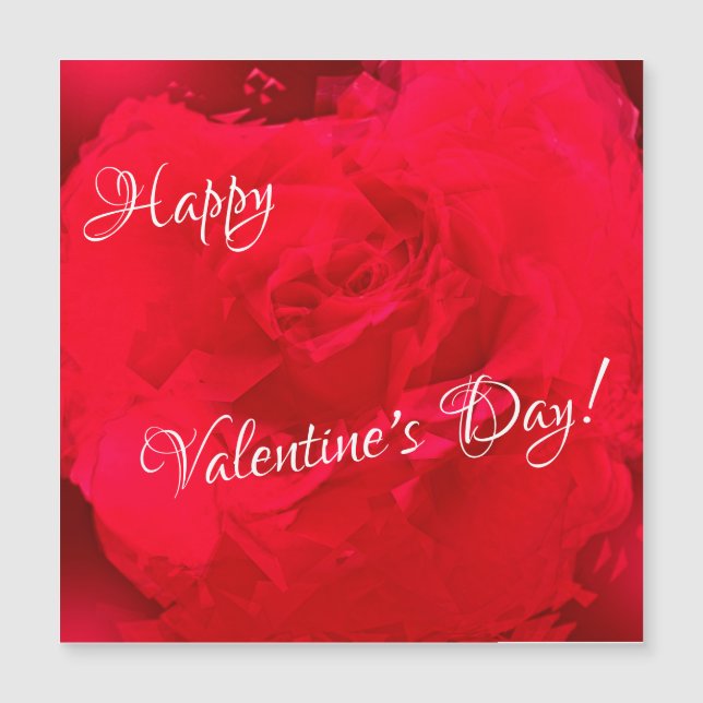 Magnetic Card Red Rose Valentine's Day (Front)