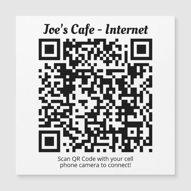 Magnetic Card / Refrigerator Magnet with QR Code (Front)