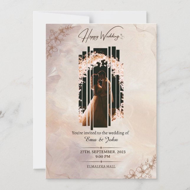 Magnetic Card,  Size: 5" x 7", Envelopes: White Invitation (Front)