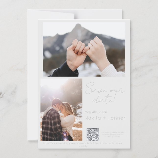 Magnetic Card,  Size: 5" x 7", Envelopes: White Invitation (Front)