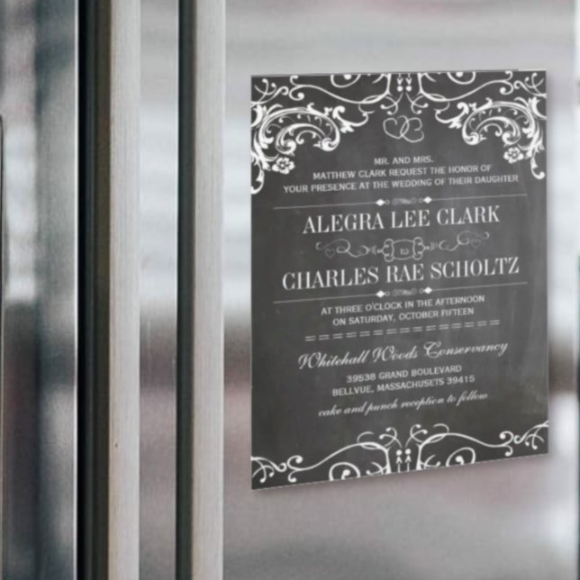 Magnetic Chalkboard Vintage Typography Magnetic Invitation (Creator Uploaded)
