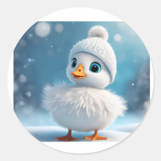 magnetic circle with duck classic round sticker