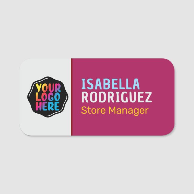 Magnetic Company Employee Staff Professional Name Tag (Front)