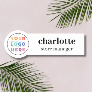 Magnetic Company Logo Employee Name and Job Title Name Tag