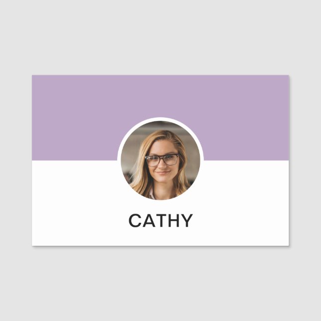 Magnetic Company Logo Employee Photo Name Tag  (Front)