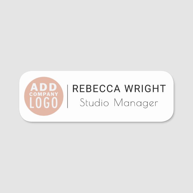 Magnetic Company Logo Employee Professional Name Tag (Front)