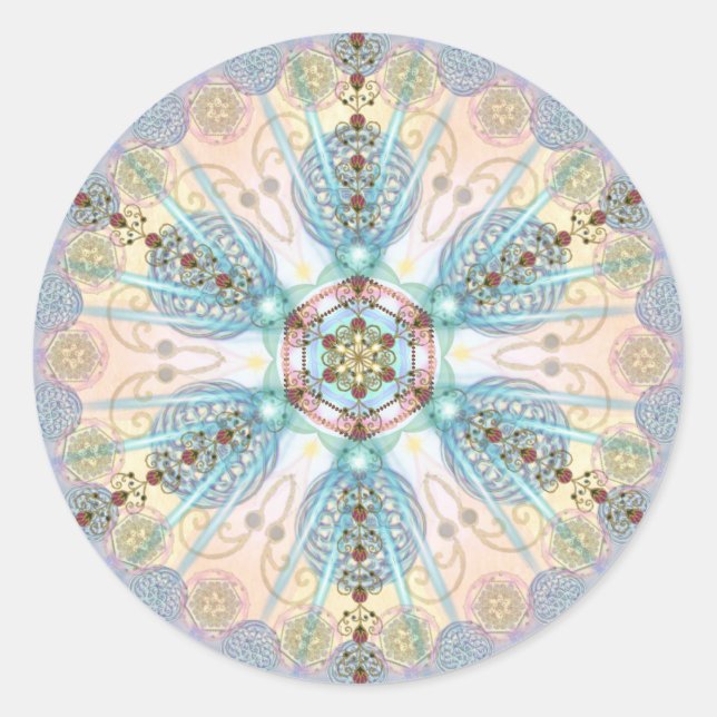 Magnetic Energy Mandala Classic Round Sticker (Front)