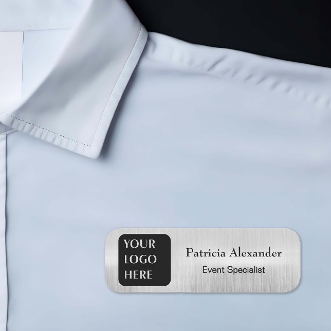 Magnetic Faux Silver Company Logo Name Tag (Creator Uploaded)