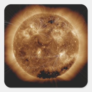 Magnetic field lines on the Sun 2 Square Sticker