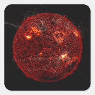 Magnetic field lines on the Sun 3 Square Sticker