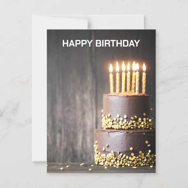🎂 Magnetic Happy Birthday - 3 Tier Cake & Candles Invitation (Front)