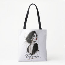 Magnetic. Minimalist Statement Cotton Tote Bag