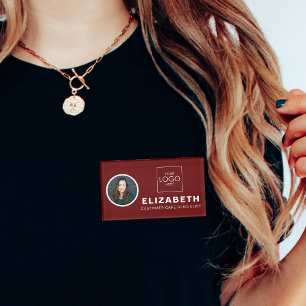 Magnetic Name Tag With Company Logo Employee Photo