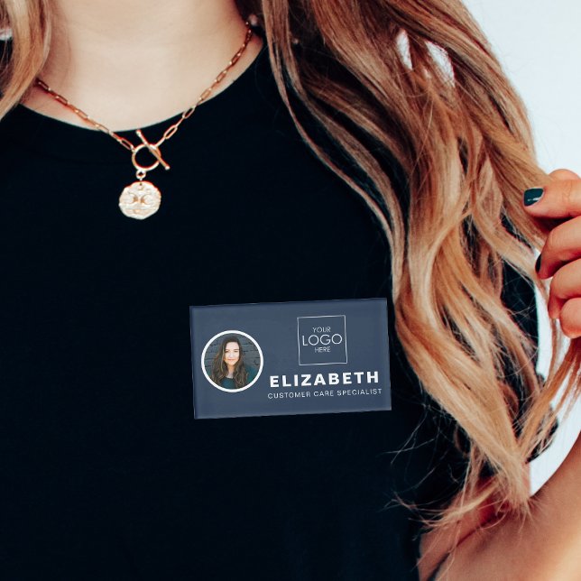 Magnetic Name Tag With Company Logo Employee Photo (Creator Uploaded)
