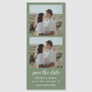 Magnetic Sage Green Photo Strip Wedding