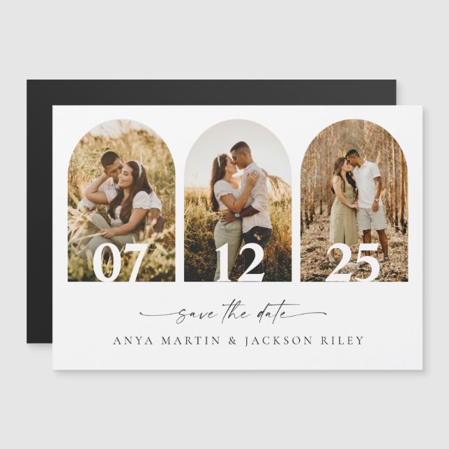 Magnetic Save The Date Wedding Arch Photo Card (Front/Back)