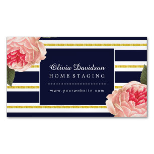 Magnetic Stylish Home Staging Business Cards