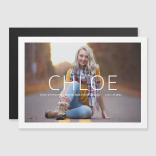 Magnetic Stylish Photo Graduation Announcement