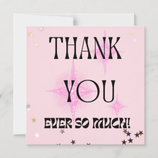 Magnetic "Thank You So Much Elegant Pink & Stars Invitation