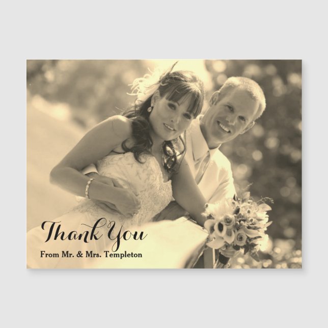 Magnetic Wedding Photo Thank You (Front)
