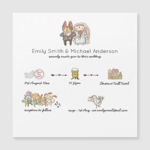 Magnetic Whimsical Timeline Wedding Invitations