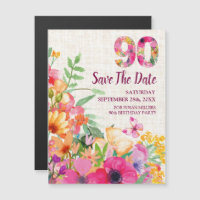90 ans de lin floral Invitation de sauvegarde de d