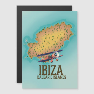 Magnétique Affiche de carte des îles Baléares Ibiza