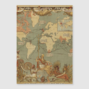 Magnétique Affiche de la carte du monde de l'Empire britanniq